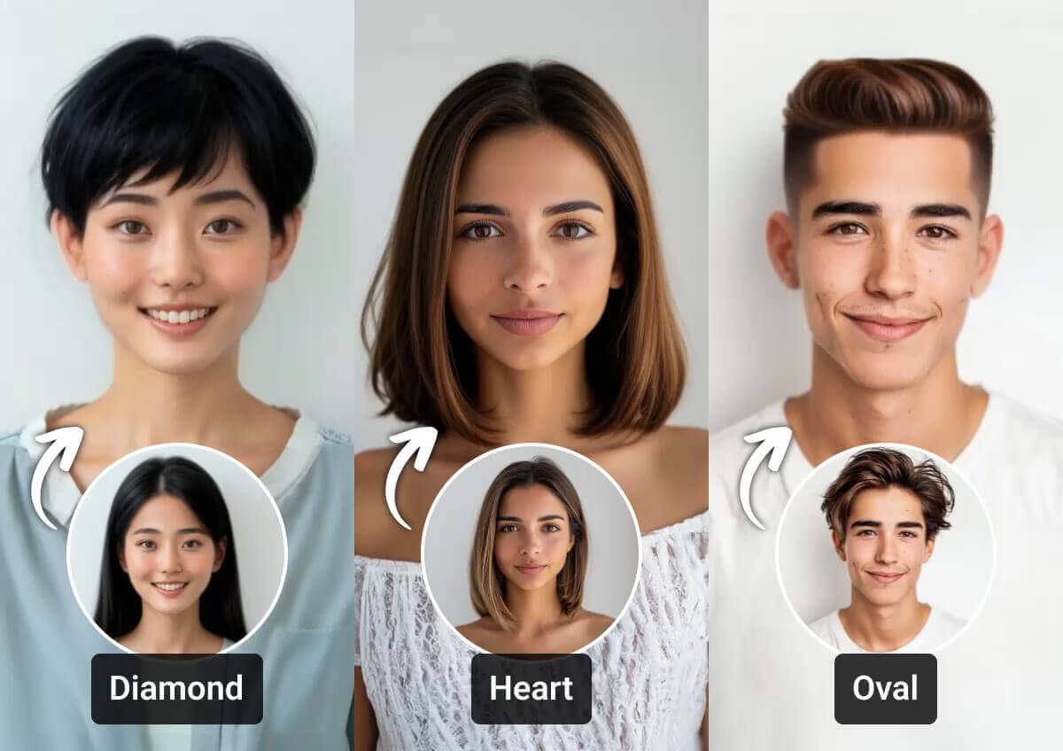 Coiffures Idéales pour Visages Forme Diamant, Cœur et Ovale