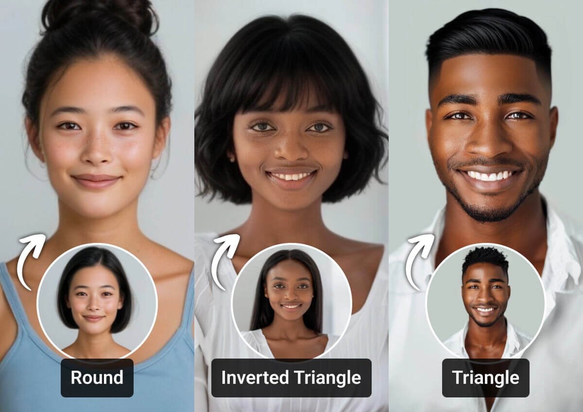 Coiffures Idéales Visages Ronds et Triangle Inversé