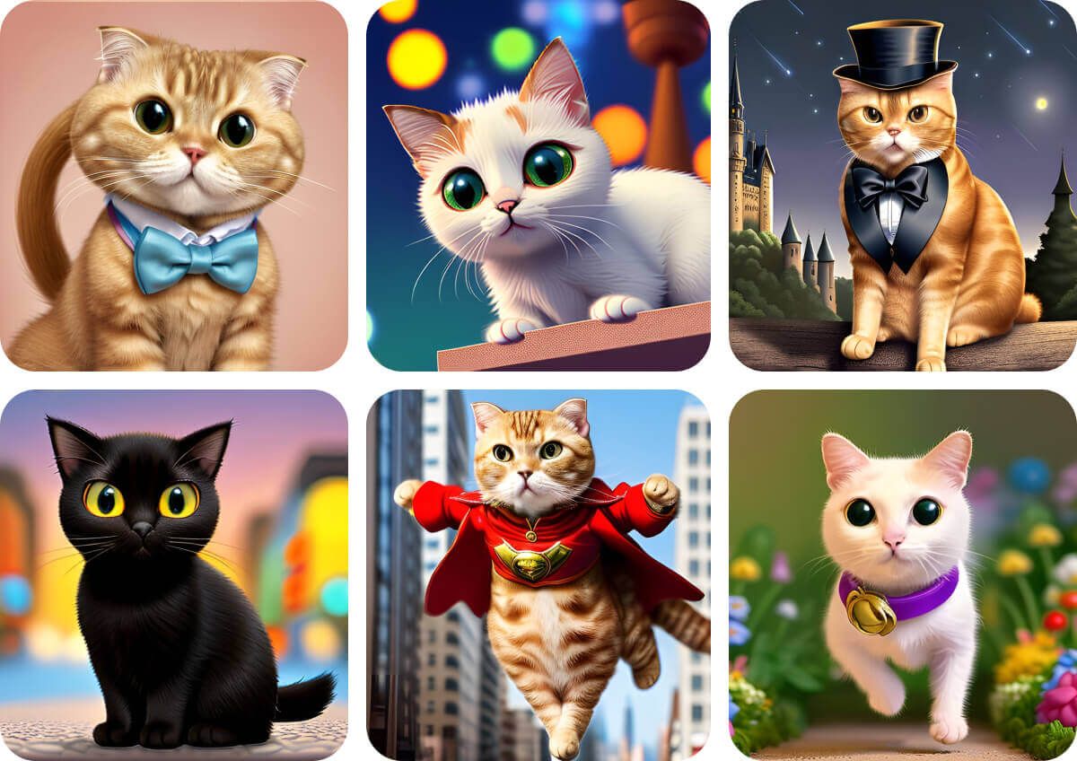 Transform Your Cat Photos into Magical Masterpieces with Our Cartoon Filters