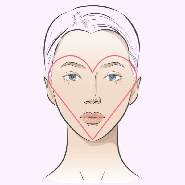 Heart face shape example – wide forehead tapering to a narrow, pointed chin | YouCam Face Shape Guide