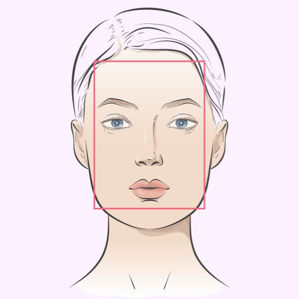 Oblong face shape example – longer face with narrow width and soft chin | YouCam Face Shape Guide
