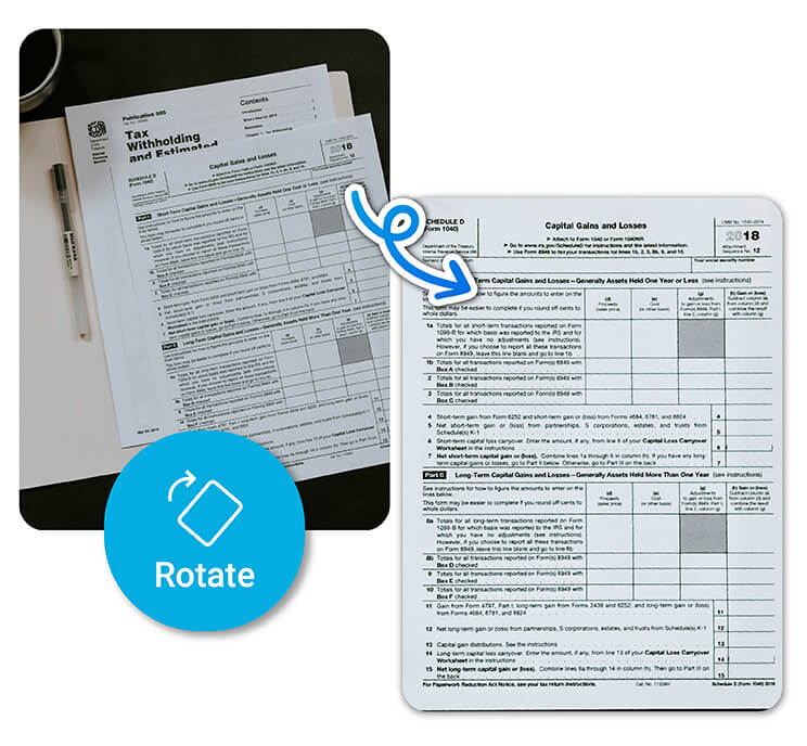 Straighten Photos of Documents or School Projects