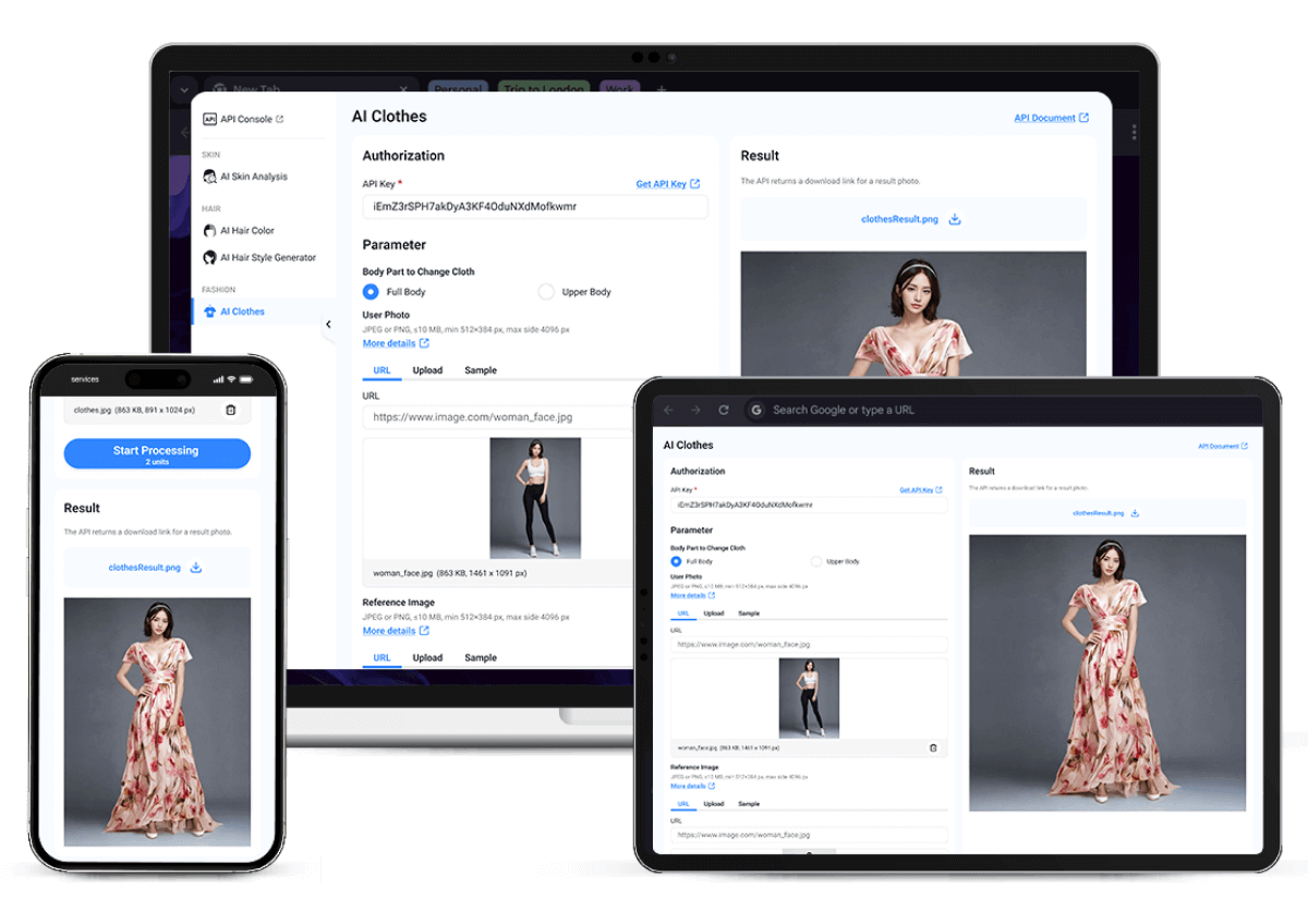 Para retailers: API de prueba virtual de ropa con IA