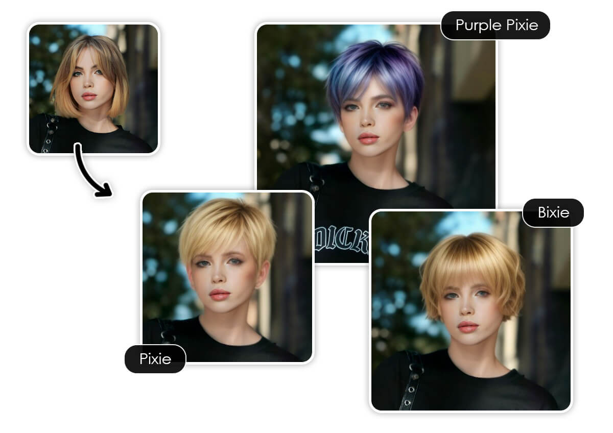 Pixie Cut mit dem Kurze-Haare-Fototest