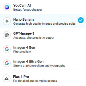 Select "Nano Banana" as Your AI Model