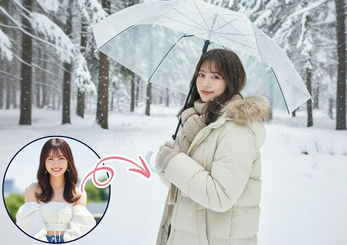 写真１枚からエモい雪景色フォトに