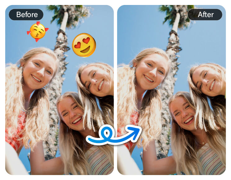 Eliminar emojis o stickers de tus fotos con IA