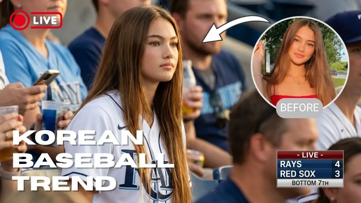 Who’s the beauty on the baseball stadium screen?