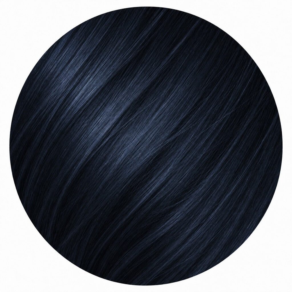 A deep black with subtle blue tones visible in the light.
