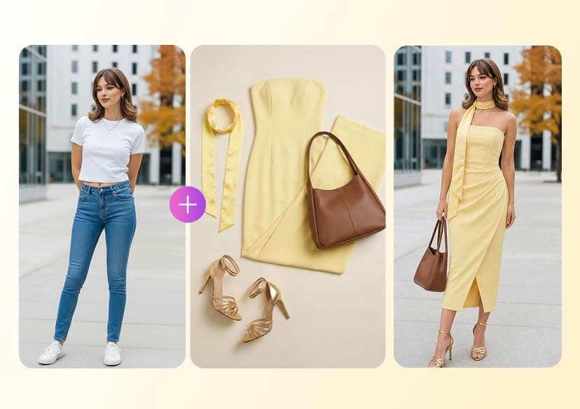 Person Image + Bridesmaid Dress Image