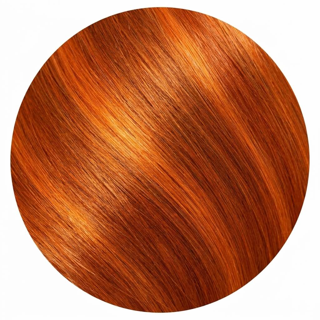 Un cuivré intense et vibrant, aux reflets rouge-orangé piquants.