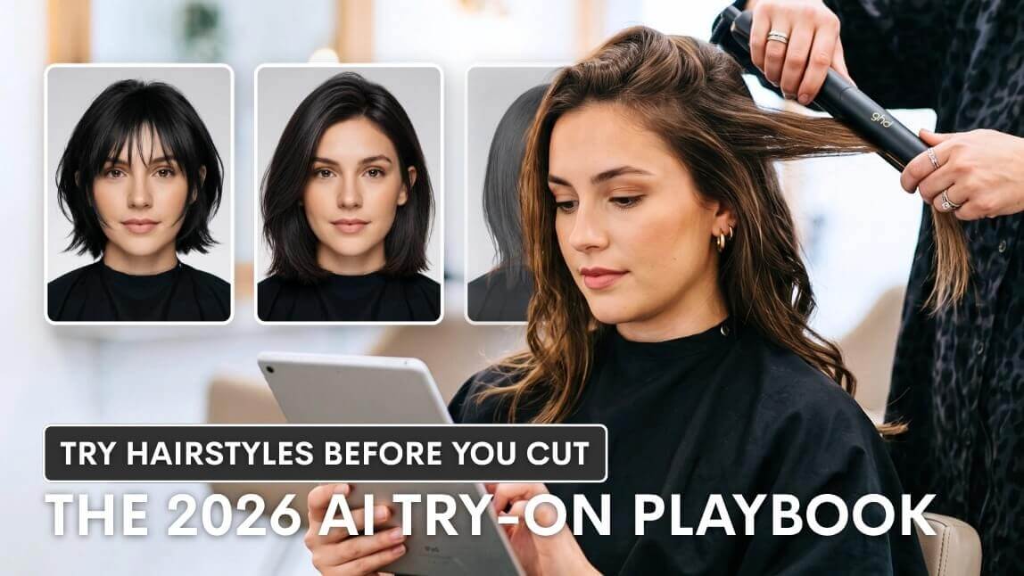 Blog cover image for an article about previewing hairstyles before cutting your hair