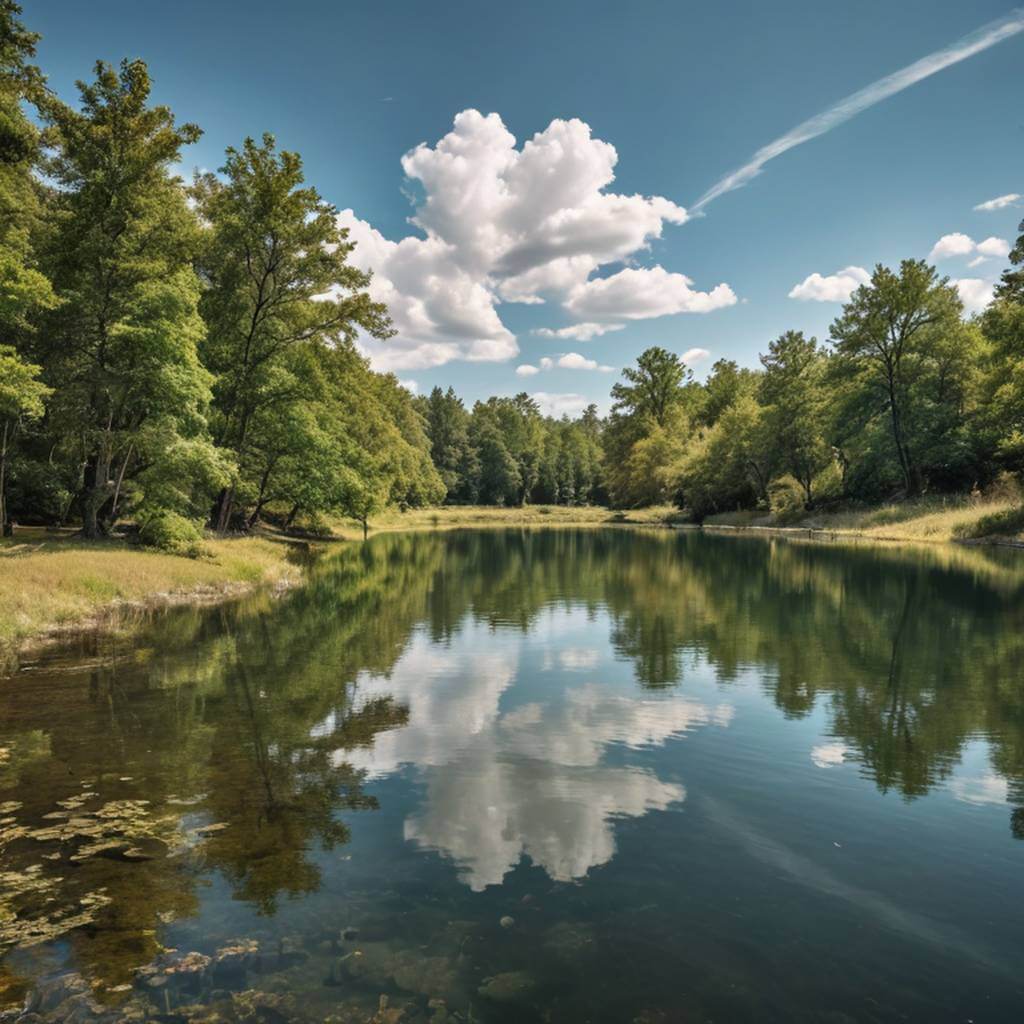 Transform a landscape photo by colorizing foliage, sky, and water with lifelike hues and balanced lighting, a key feature in old photo restoration.